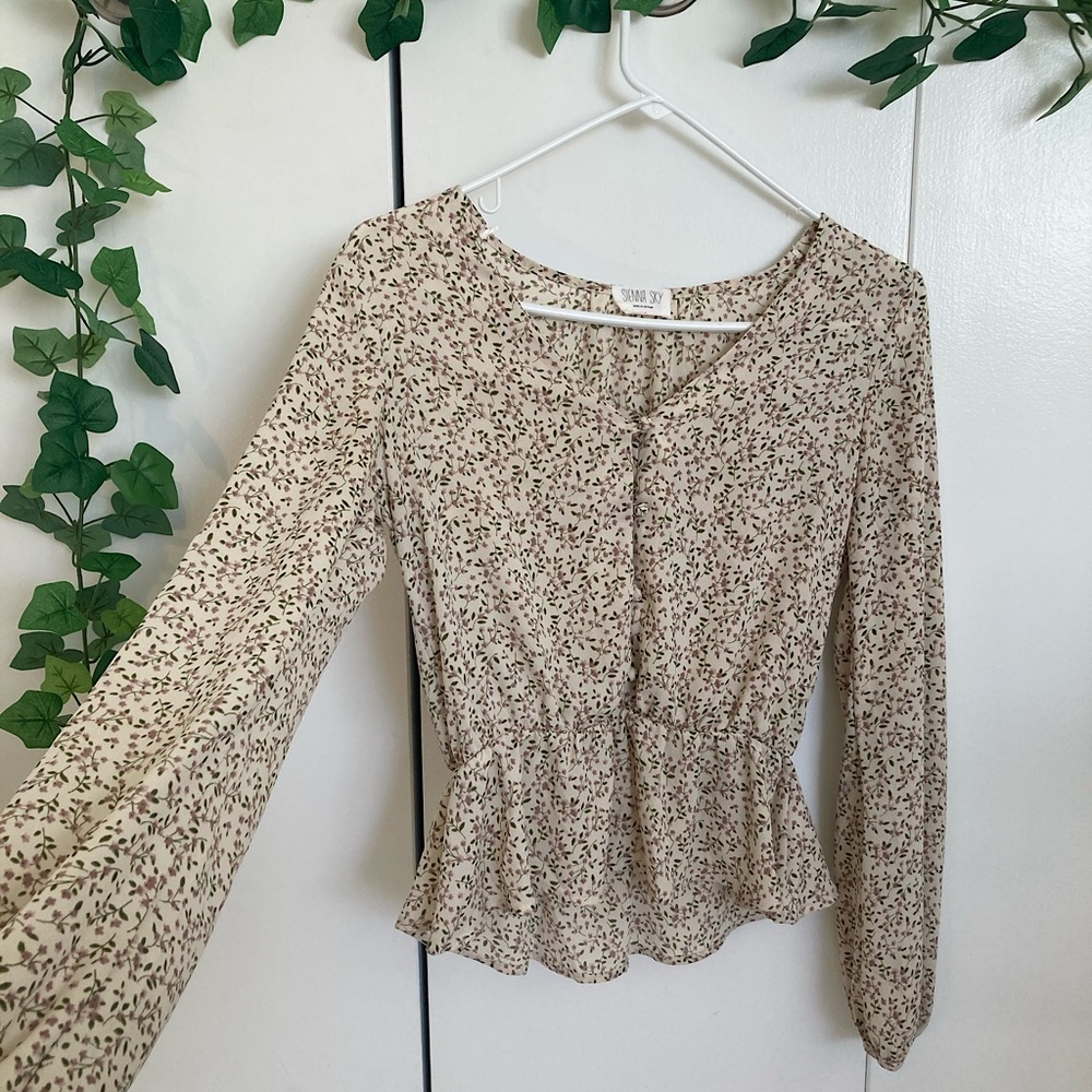 Sienna Sky Blouse Long Sleeve Floral Blouse